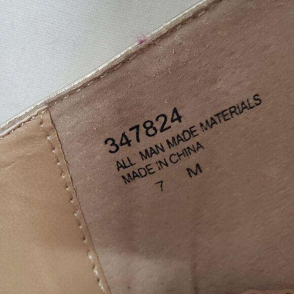 Rara Avis Women's Tan Purple Orange Block Heel Peep Toe Pumps Size 7 M - Picture 9 of 11